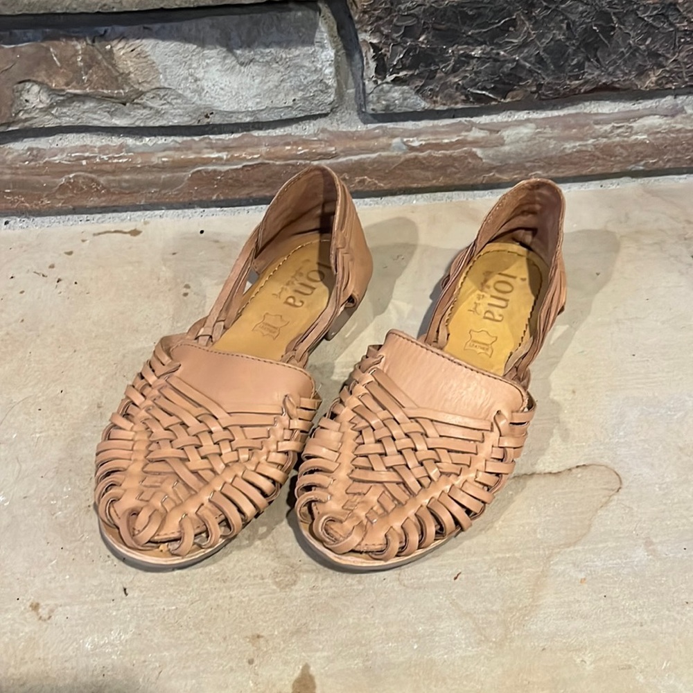 Iona Genuine Leather Tan Huarache Sandals
